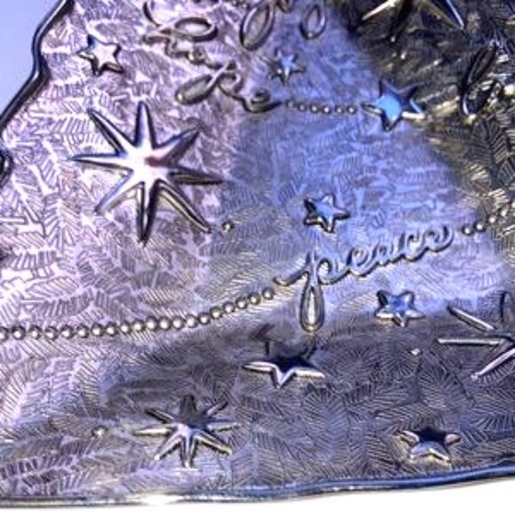 HALLMARK 1995 Vintage Christmas Holiday Tree Candy Trinket Dish Joy Hope Love 8" - Picture 4 of 12